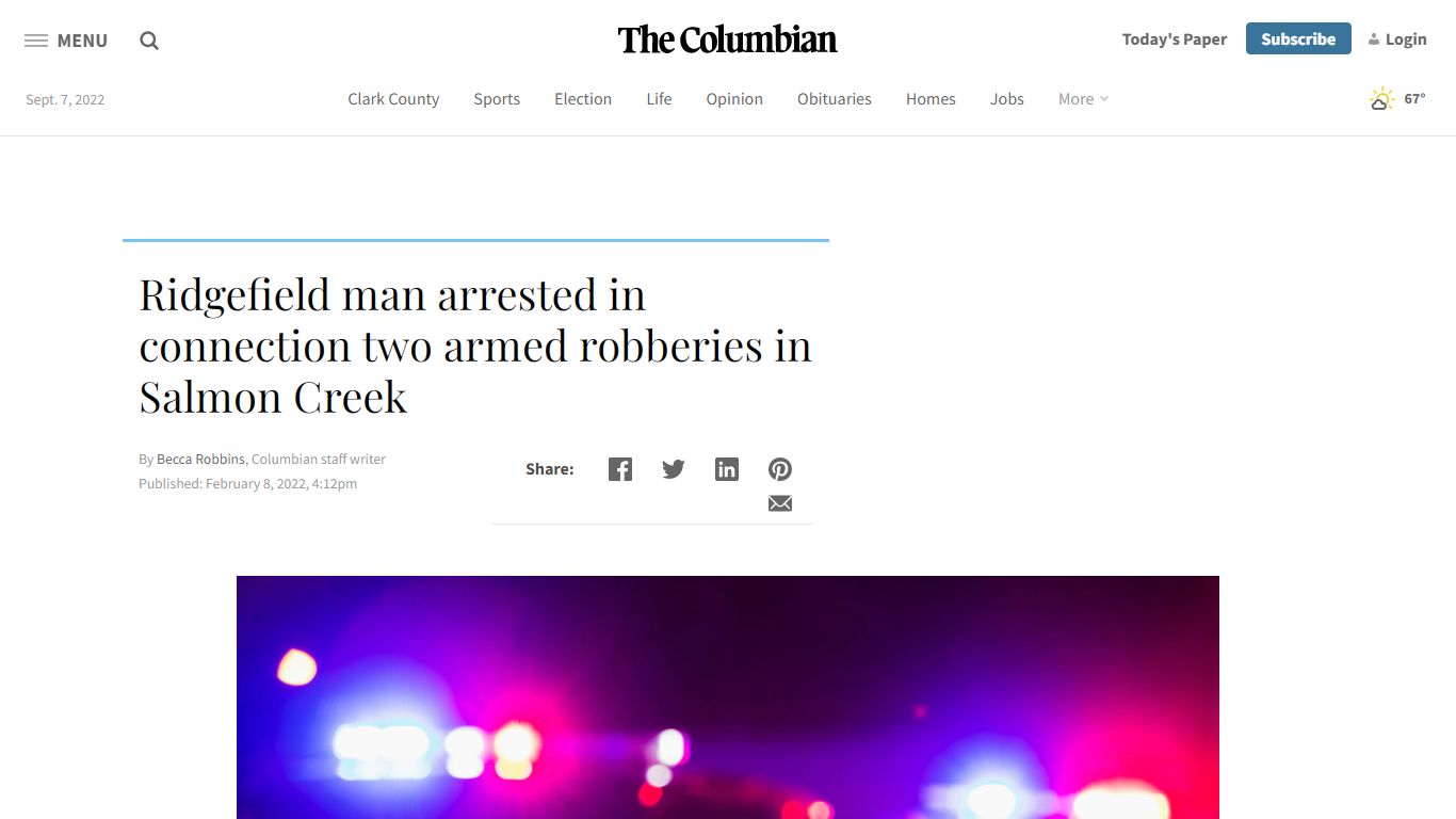 Ridgefield man arrested in connection two armed robberies in Salmon ...